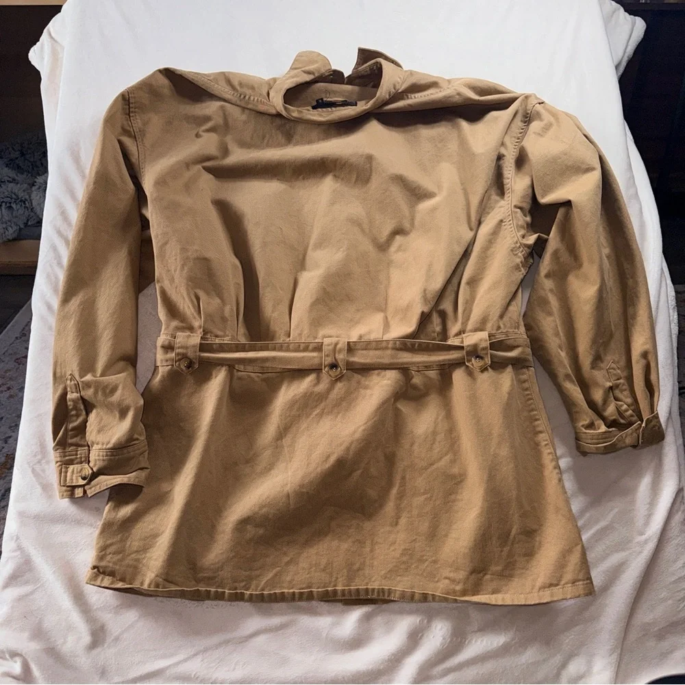 J. Peterman Safari Utility Field Travel Khaki Coat